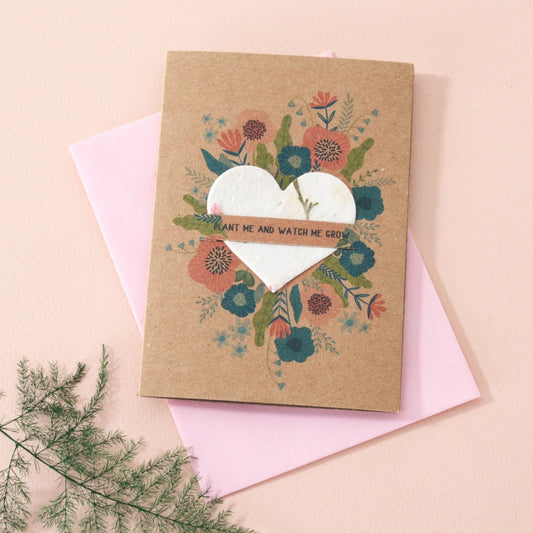 Plantable Wildflower Card, Garden Leaves