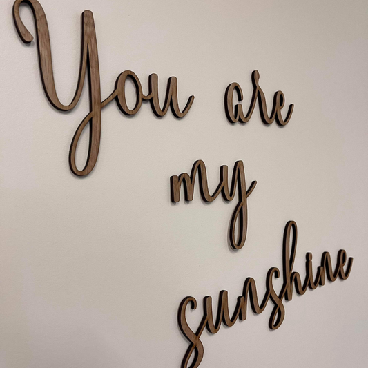 You Are My Sunshine Oak Veneer Wall Wording