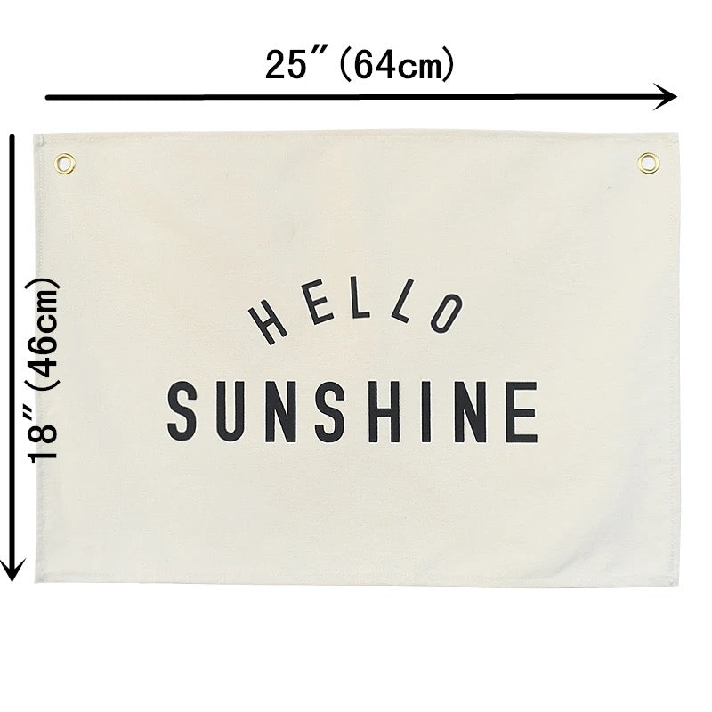 Hello Sunshine Wall Banner Cotton Kids Sign