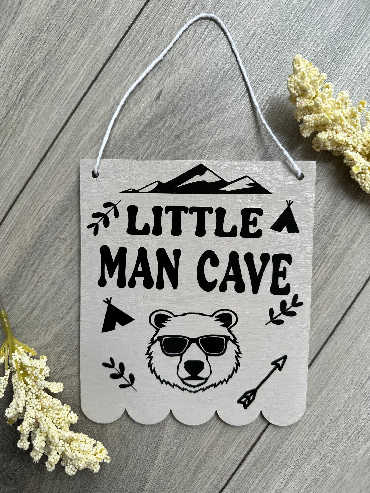 Little Man Cave Wooden Scallop Bunting