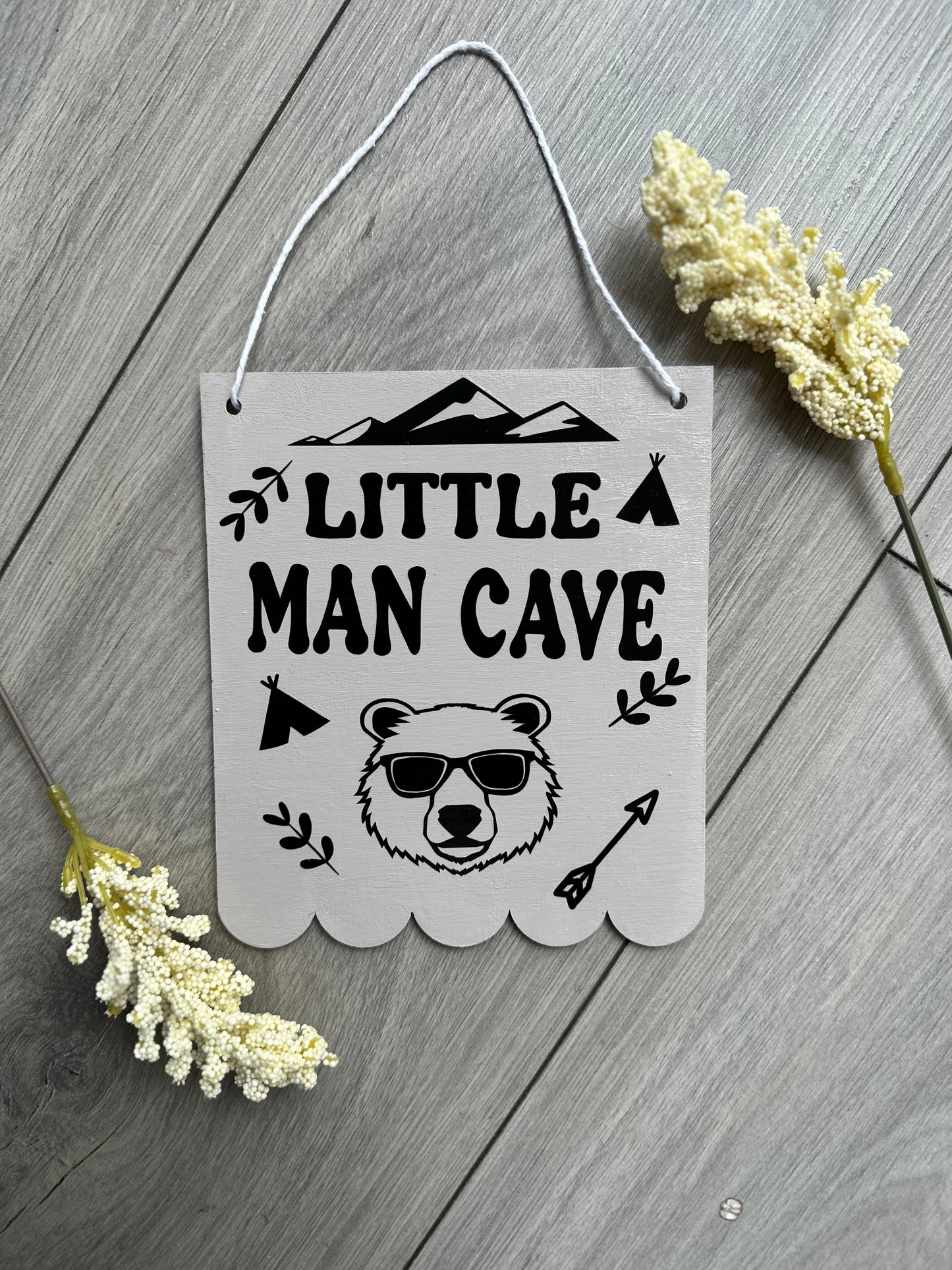 Little Man Cave Wooden Scallop Bunting