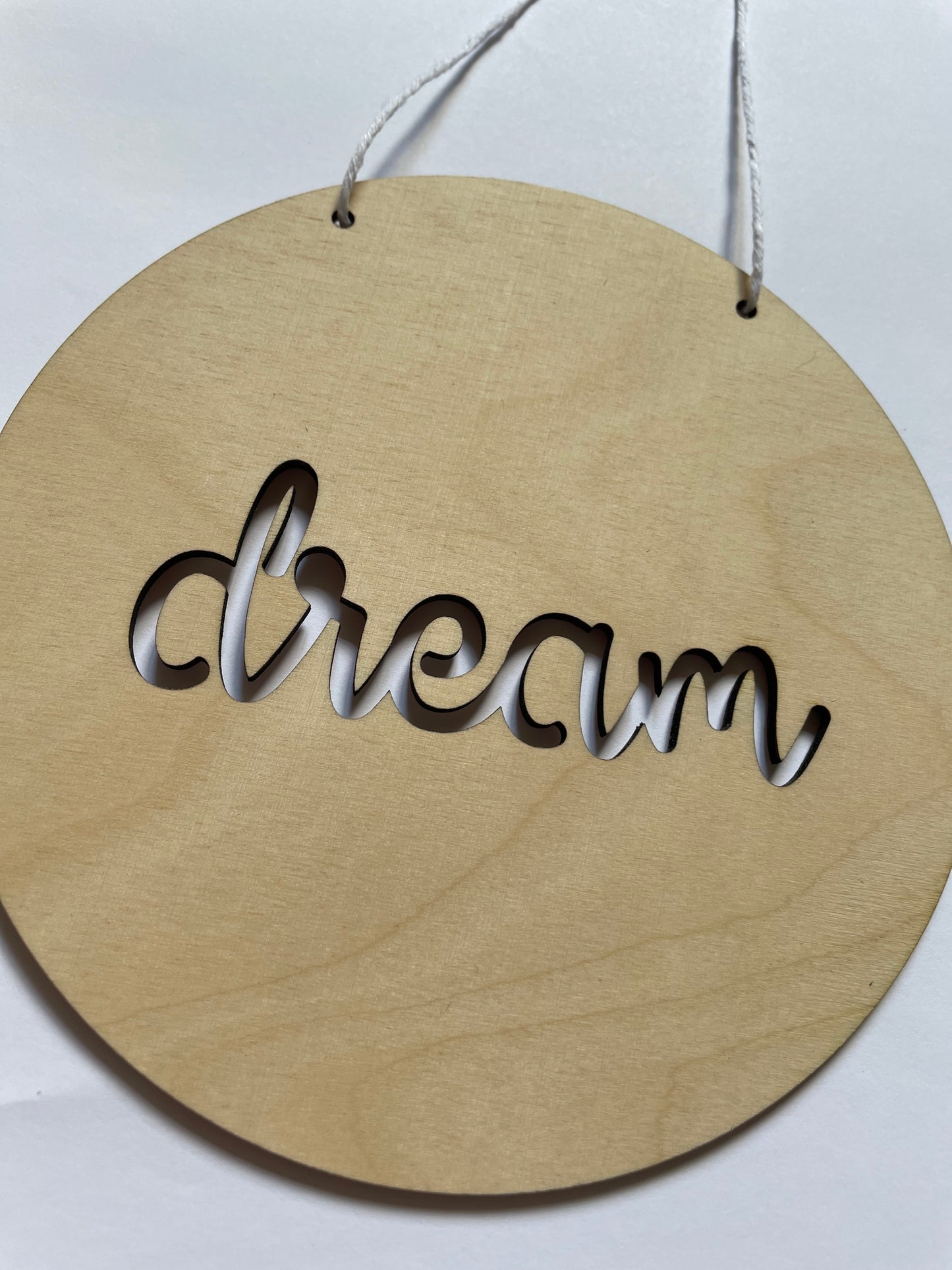 Dream hanging wooden plaque
