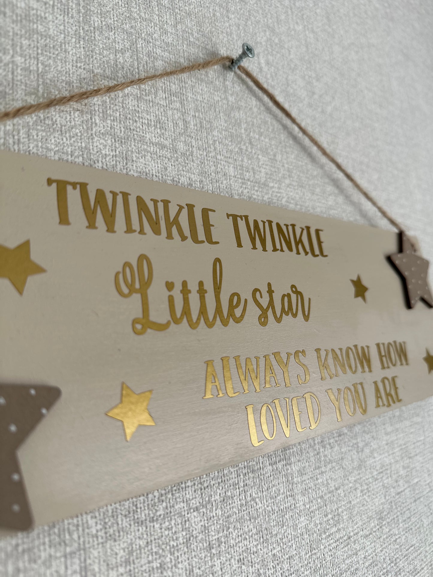 Twinkle Twinkle Plaque - Beige