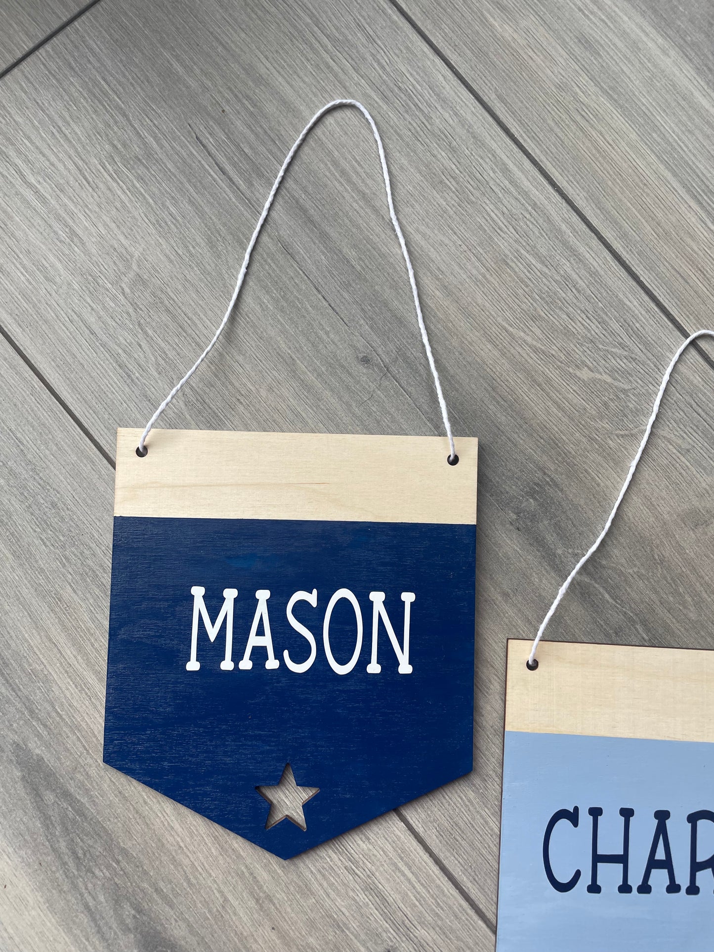 Wooden Bunting Personalised Star Detail Plaque