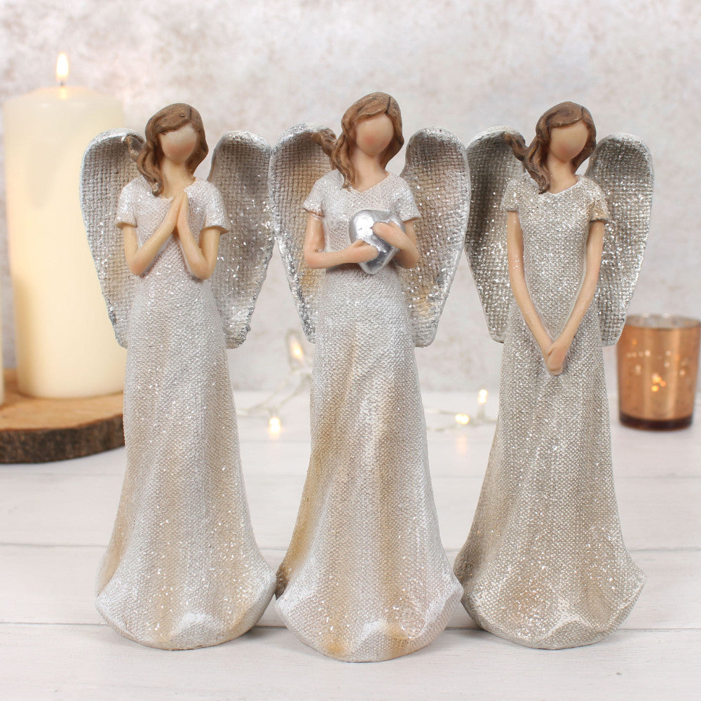 Trio of Small Glitter Angels
