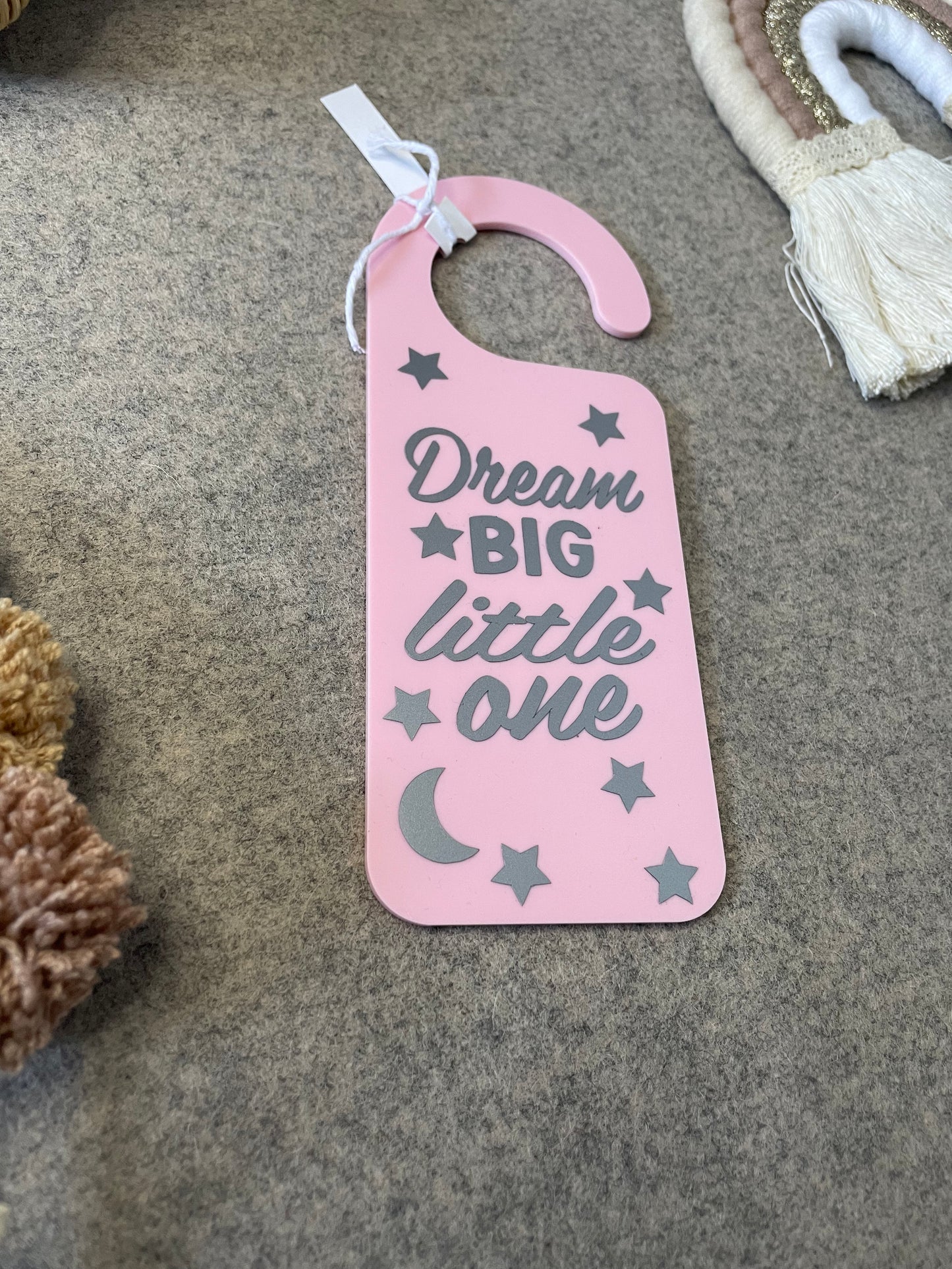Dream Big Door Sign Pink