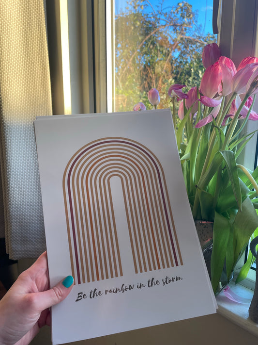 Boho rainbow print A4