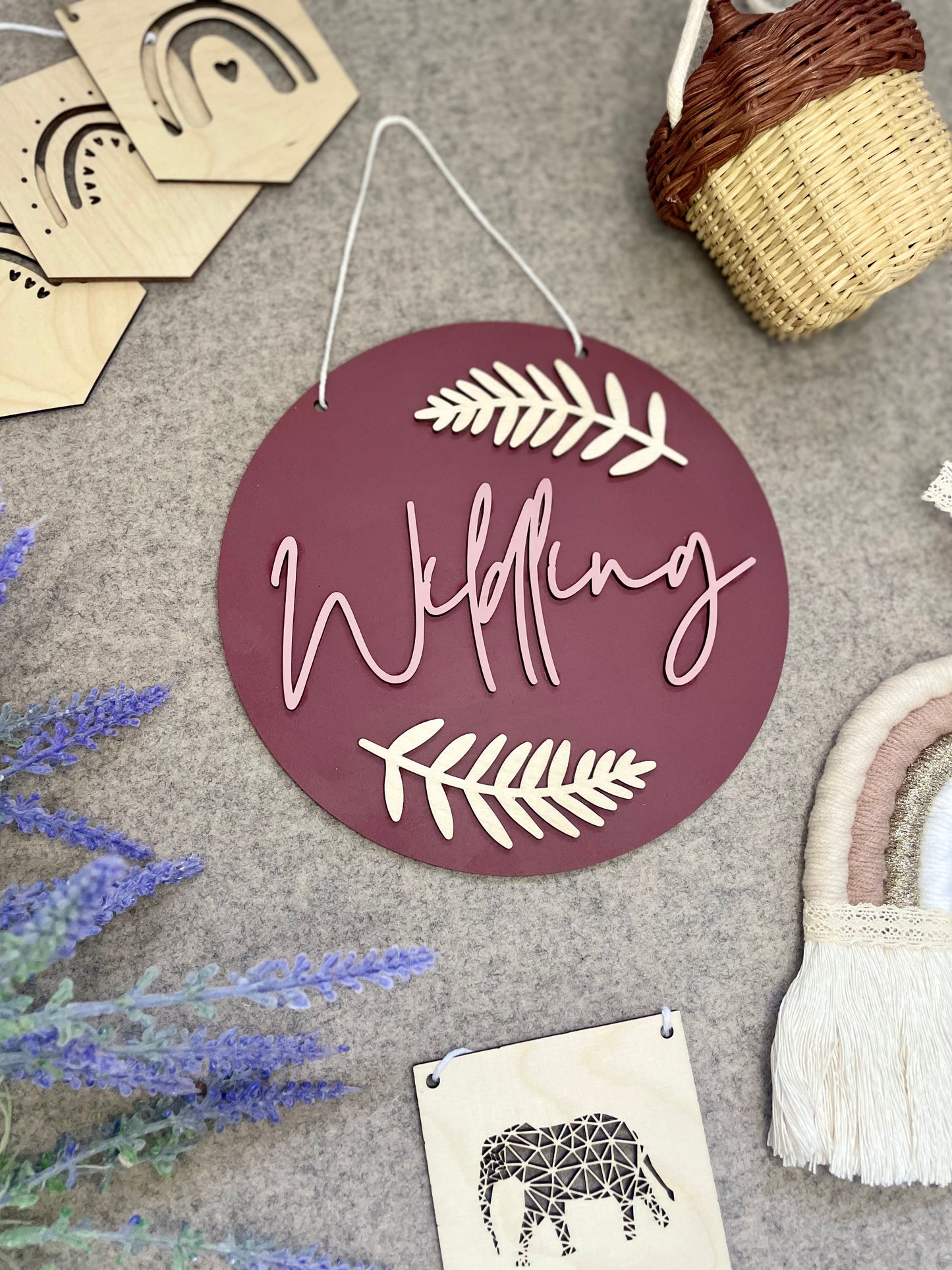 Wildling Wooden Plaque - Cranberry