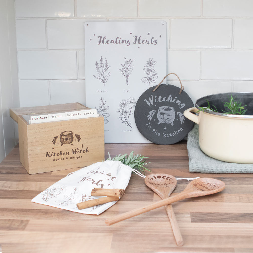 Kitchen witch recipe box